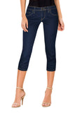 HyBrid & Company Women's Denim Capri Stretchy 19 inch/17 inch Cuffed
