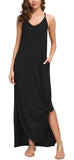 GRECERELLE Women's Summer Casual Loose Dress Beach Cover Up Long Cami Maxi Dresses with Pocket