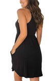 Unbranded Women's Sleeveless Loose Plain Dresses Casual Short Dress with Pockets