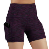 ODODOS High Waist Out Pocket Yoga Short Tummy Control Workout Running Athletic Non See-Through Yoga Shorts