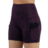 ODODOS High Waist Out Pocket Yoga Short Tummy Control Workout Running Athletic Non See-Through Yoga Shorts
