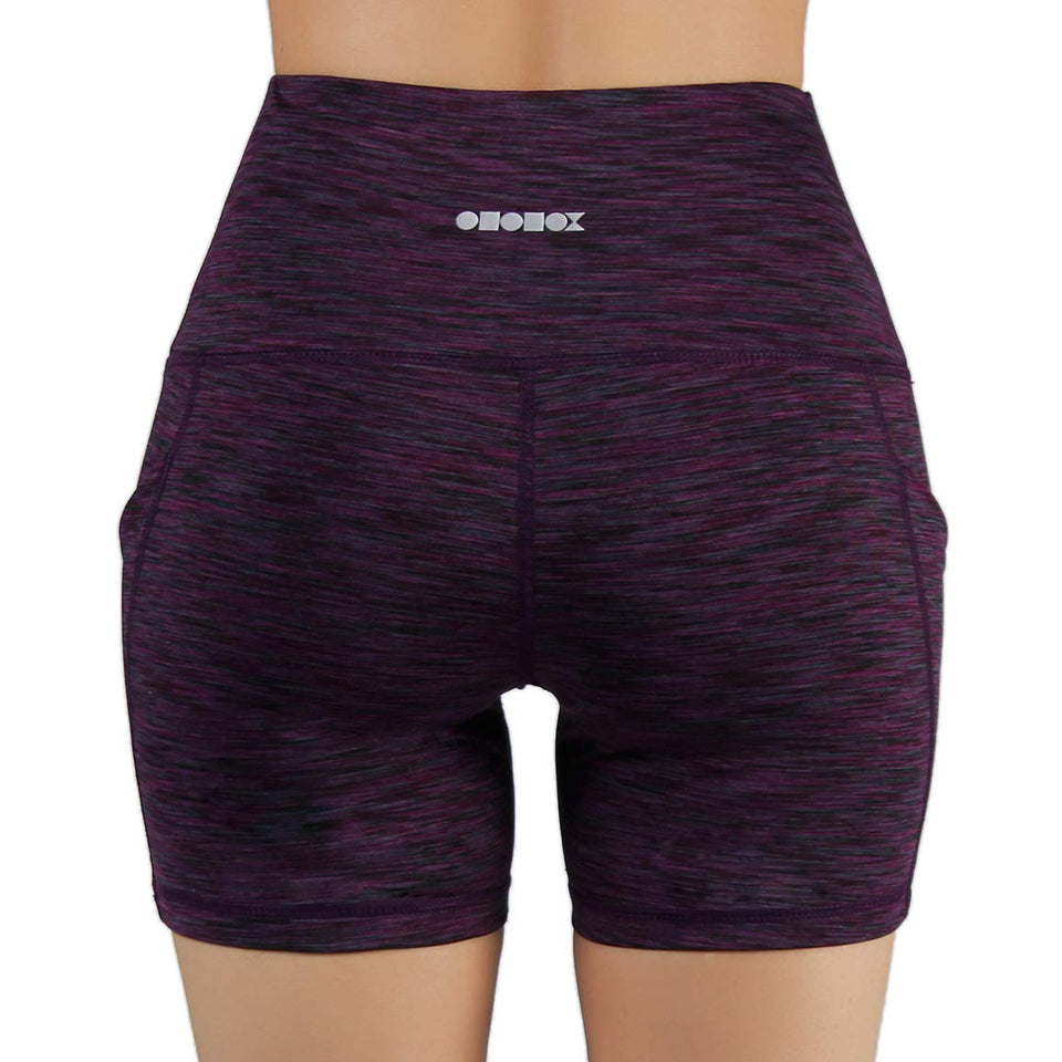 ODODOS High Waist Out Pocket Yoga Short Tummy Control Workout Running Athletic Non See-Through Yoga Shorts